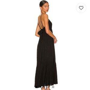 l*space Black Maxi Dress with Open Back and Tie